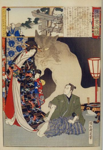 Mujer con sombra de gato