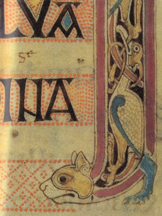 Evangelio de Lindisfarne, página de inicio de San Lucas (Capítulo 4)